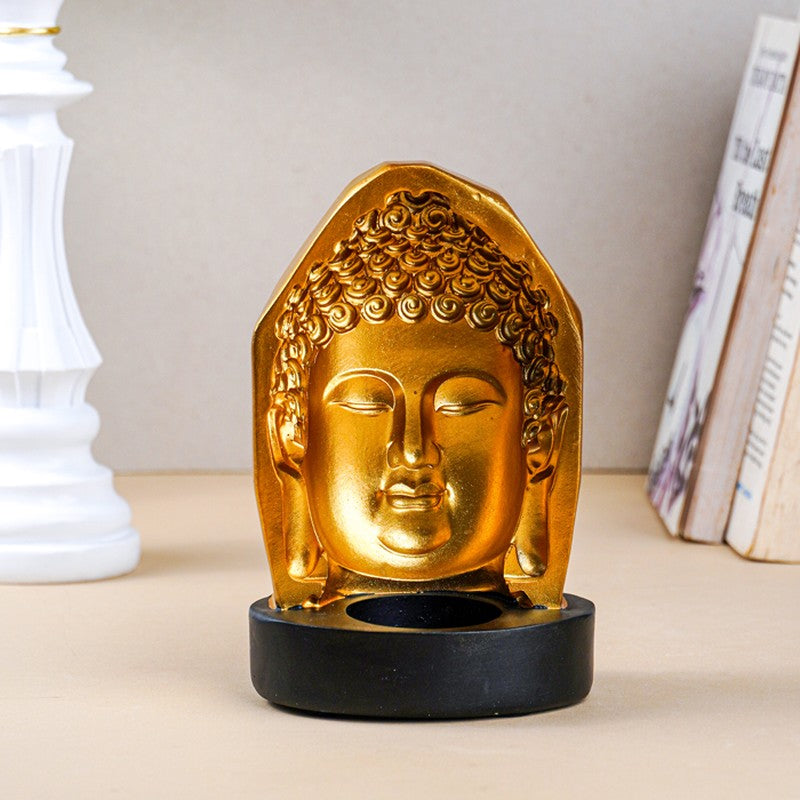 Aura of Calm Buddha Showpiece - Gold media 5