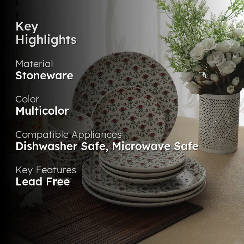Rosetta Stoneware Dinner Set - 12 Piece Set media 2