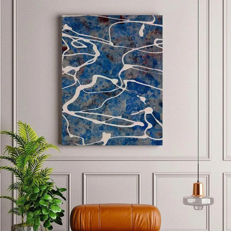 Line Flow Abstract Canvas Wall Painting - Gallery Wrap media 1