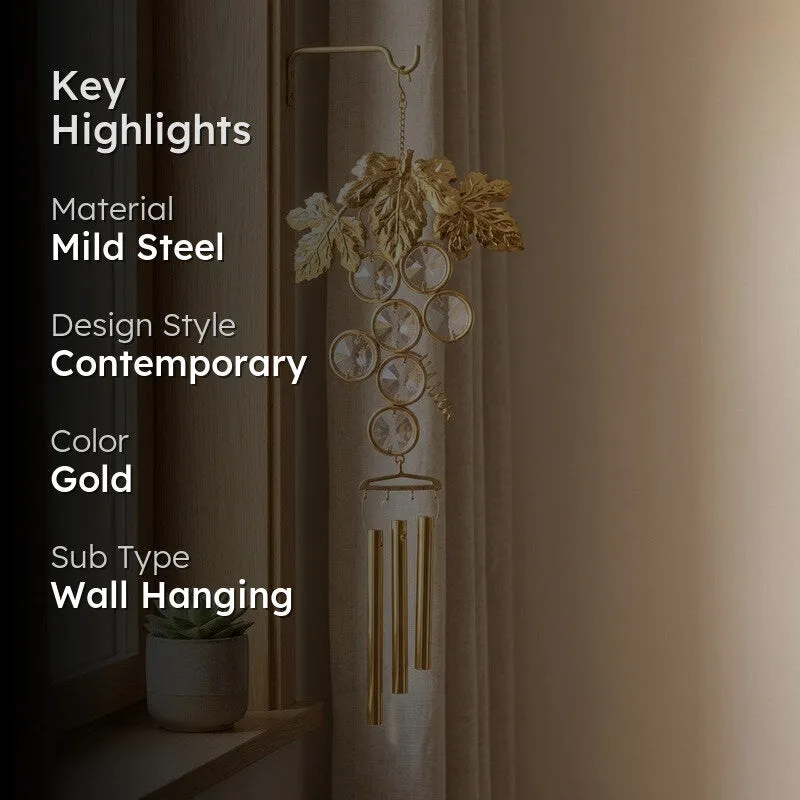 Floral Aura 24K Gold Plated Mild Steel Windchime media 2