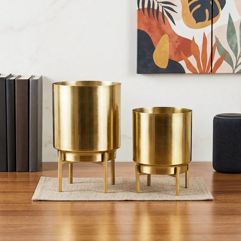 Vida Ember Planter (Gold) - Set Of Two media 1