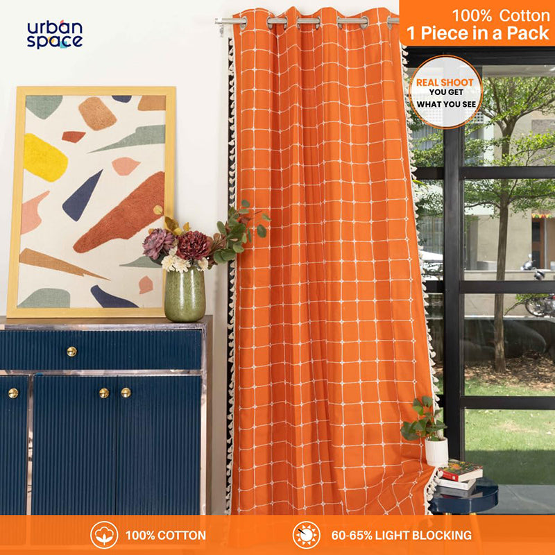 Urban Space Kanya Grid Curtain - Orange media 3