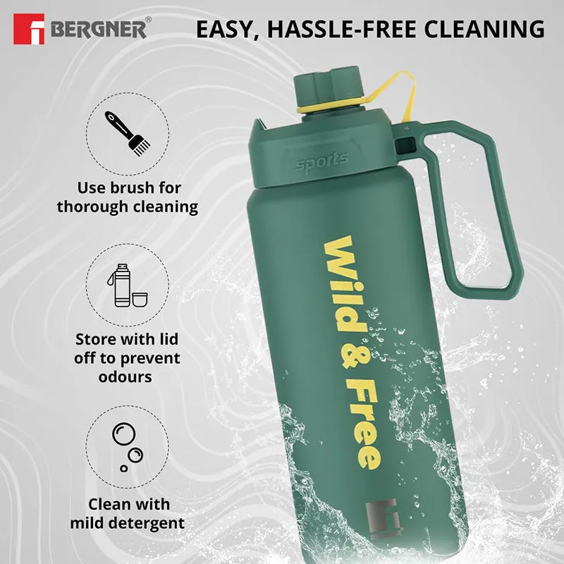 Bergner Thermolux Double Walled Hot & Cold Flask (Green) - 1000 mL media 6
