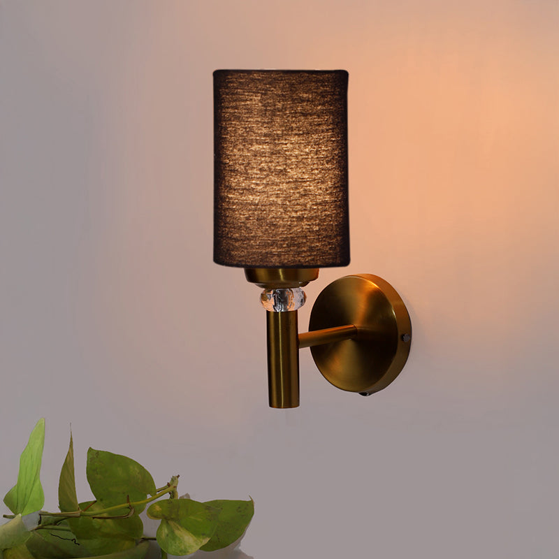 Sienna Steel & Cotton Wall Lamp - Black