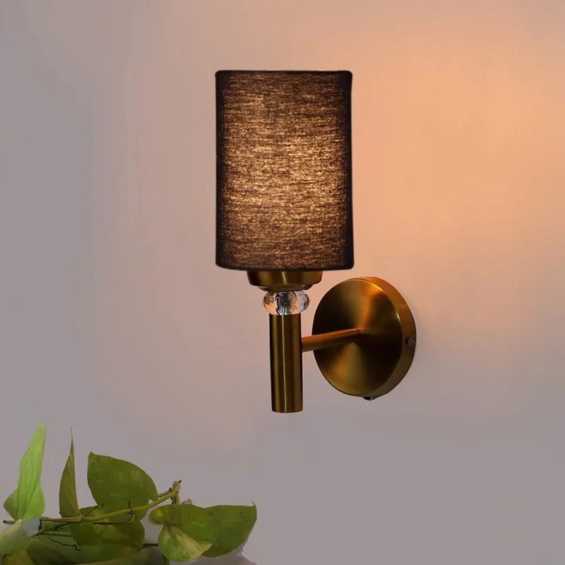 Sienna Steel & Cotton Wall Lamp - Black media 1