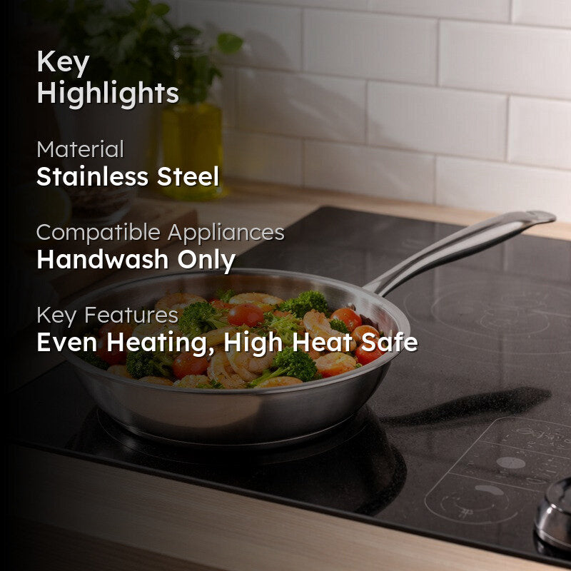 Solara Stainless Steel Frying Pan with Handle (1700 ML) - 22 CM media 2