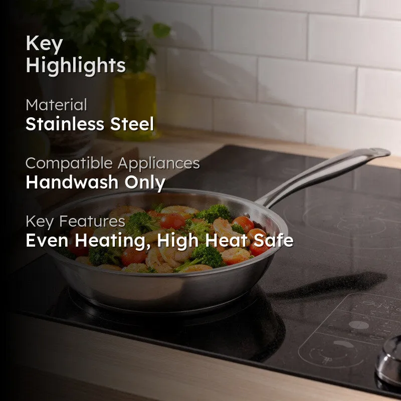 Solara Stainless Steel Frying Pan with Handle (1700 ML) - 22 CM media 2