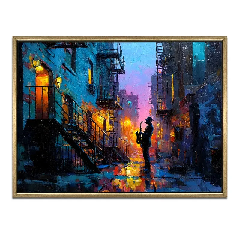 Neon Alley Canvas Wall Painting With Frame media 3