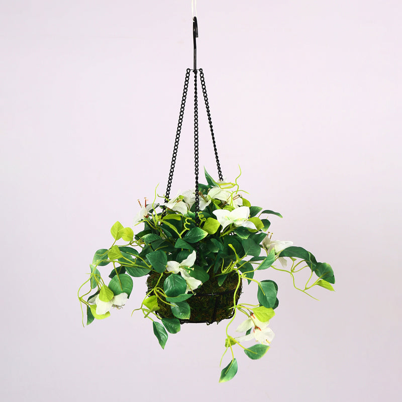 Peternia Artificial Hanging Bougainvillaea - White media 5