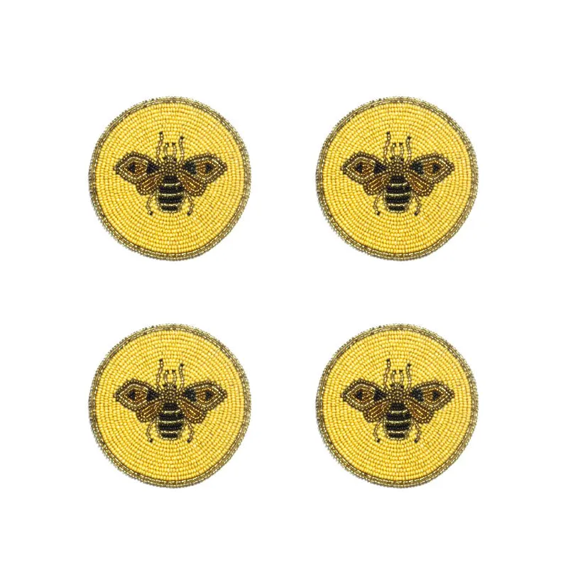 Moiraa Beaded Coaster (Yellow) - Set Of Four media 5