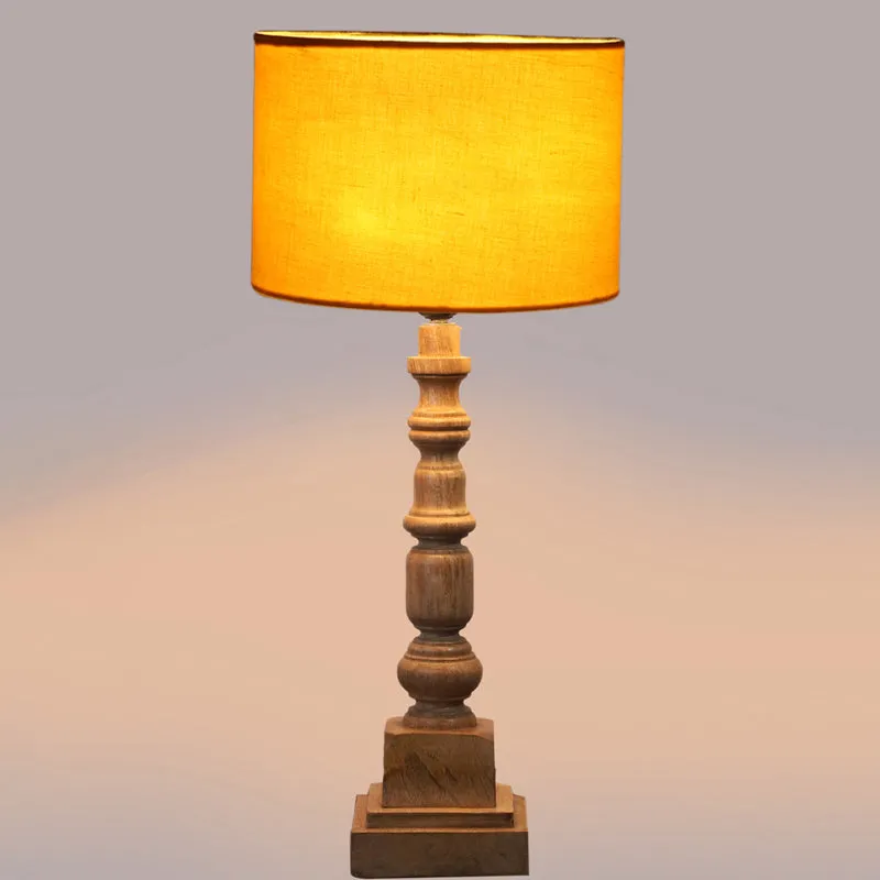 Cotin I Arbor Wooden Table Lamp - Yellow,Brown media 4