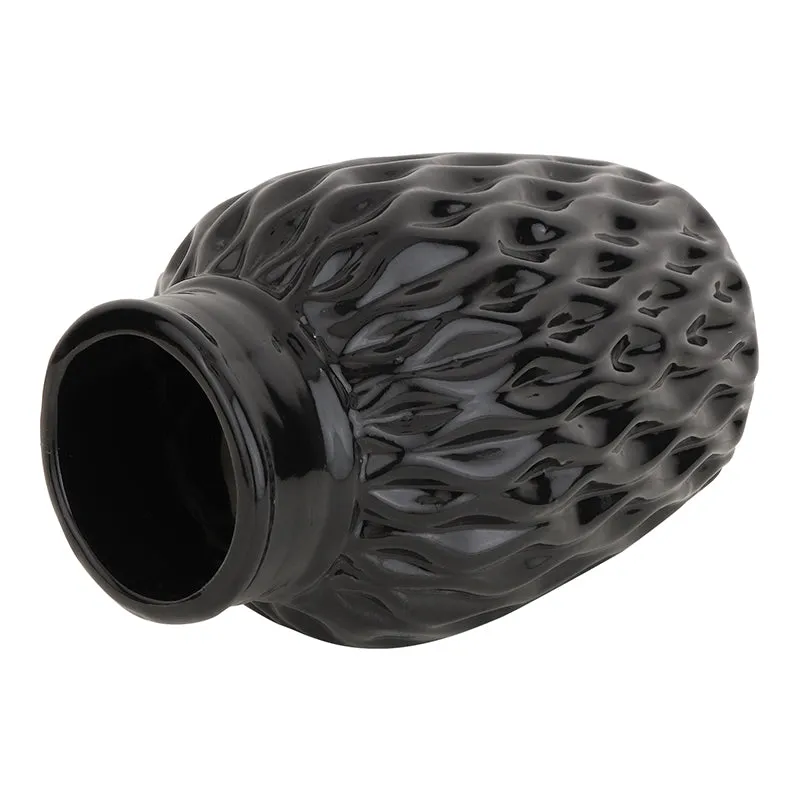 Faro Carve Ceramic Vase - Black media 4