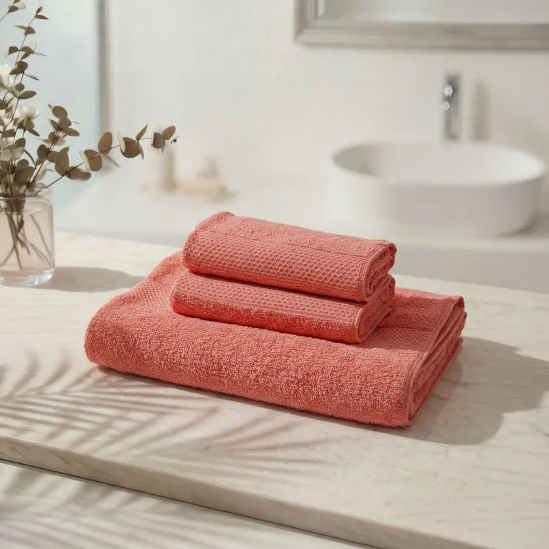 Monte Carlo Softdale Pure Cotton Towel Sets (Peach) - Set of Three media 4