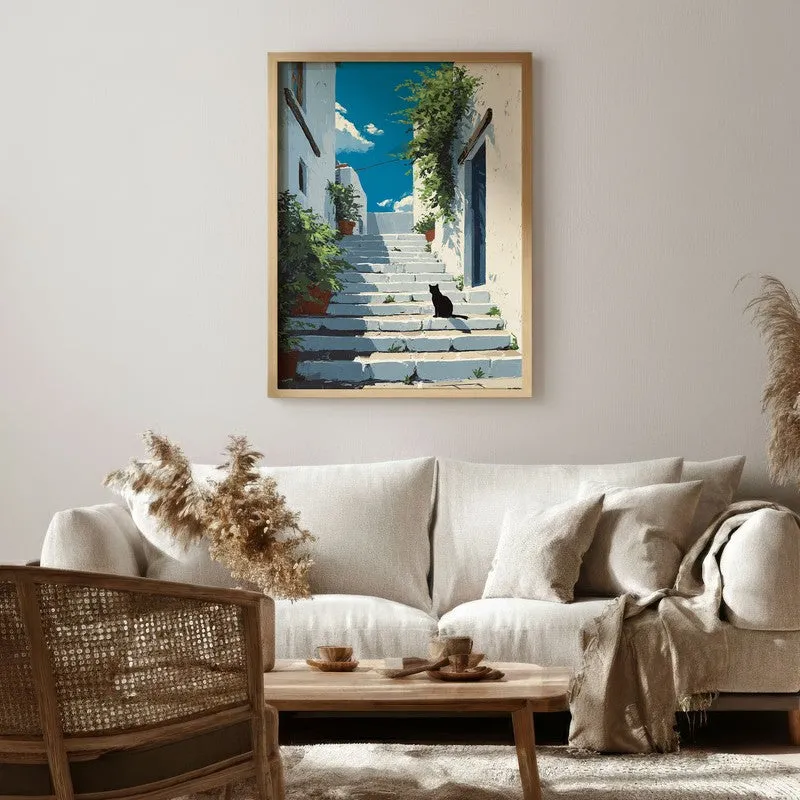 Secret Passage Canvas Wall Painting - Brown Frame media 1