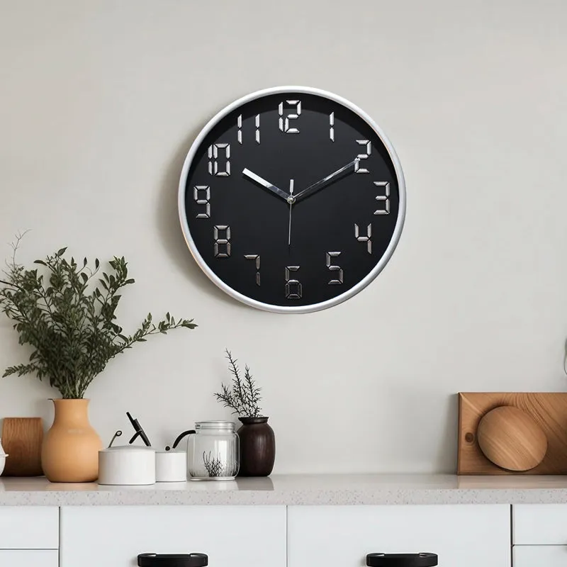 Centura Analog Wall Clock - Black, Grey media 1