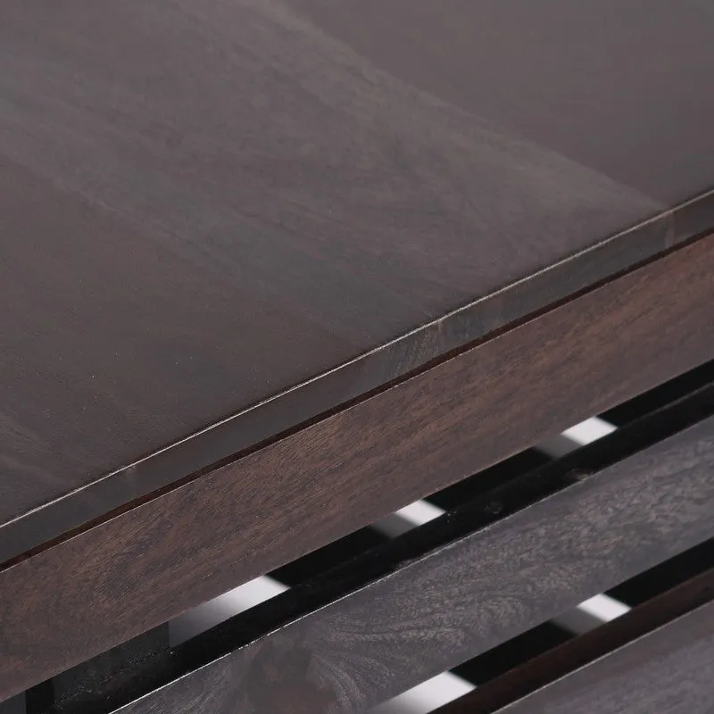 Qervo Sheesham Wooden Center Table - Natural Brown media 7