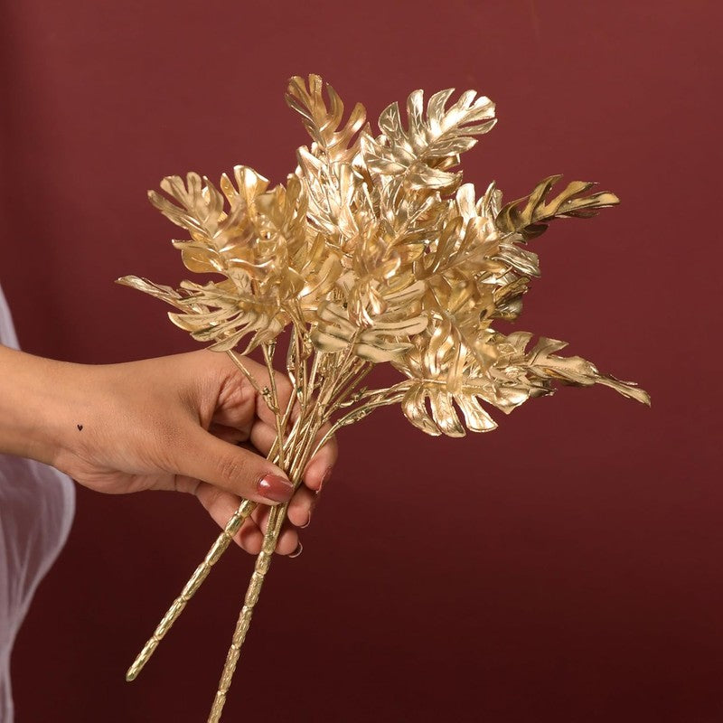 Gilded Fern Artificial Flowers - Set Of Two