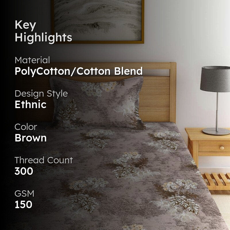 Dandelona Floral Bedsheet - 150 GSM media 2
