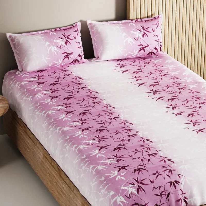 Vornel Cotton Bedsheet (Peach) - 144 TC media 4