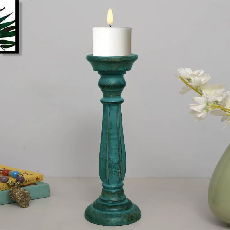 Oceane Wooden Candle Stand - Tall media 1