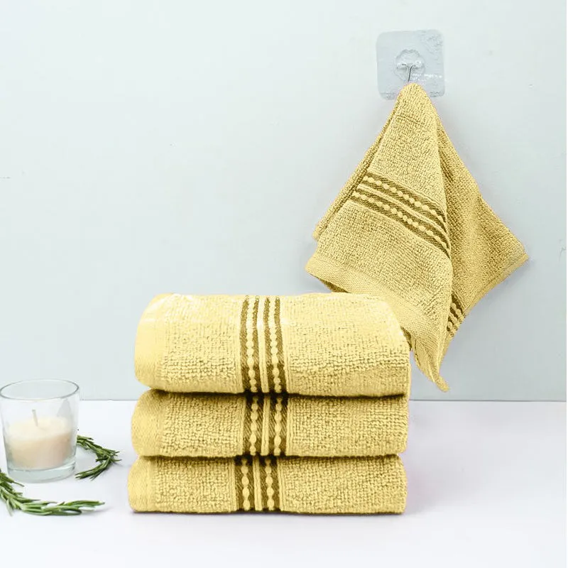 Micro Cotton LuxeDry Solid Face Towel (Yellow) - Set Of Four media 3