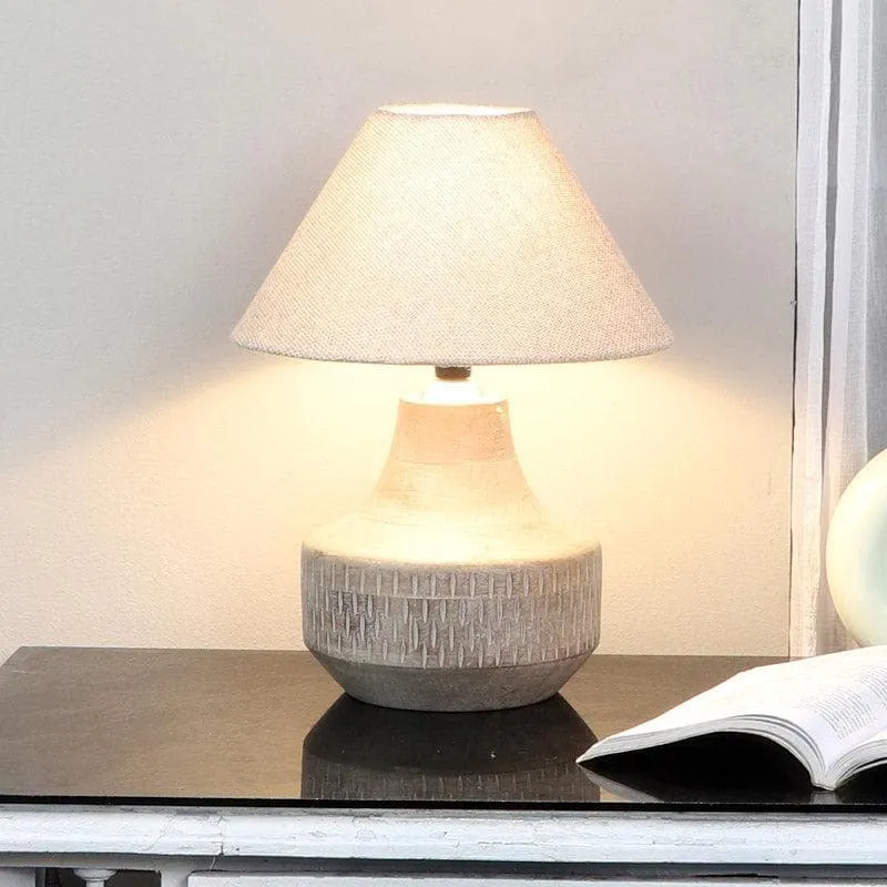 Truda Martha Fabric Table Lamp - White media 1