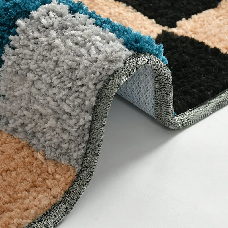 Checkers Microfiber Bath Mat - Multicolor media 6