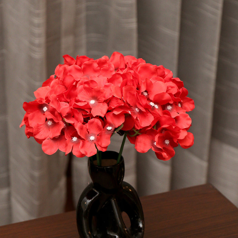 Fiora Artificial Hydrangea (Red)  Set of Two media 4