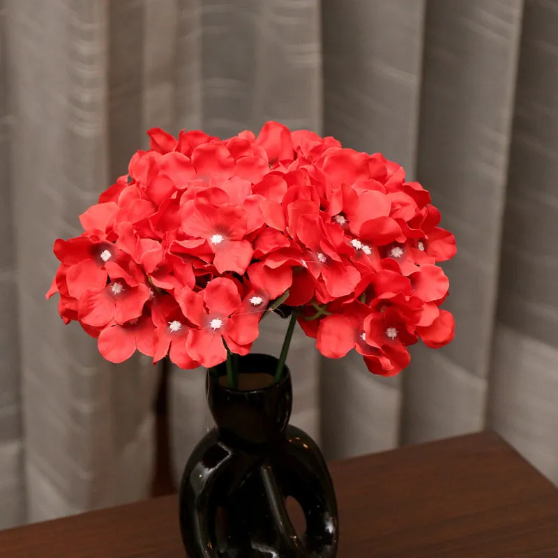 Fiora Artificial Hydrangea (Red)  Set of Two media 4
