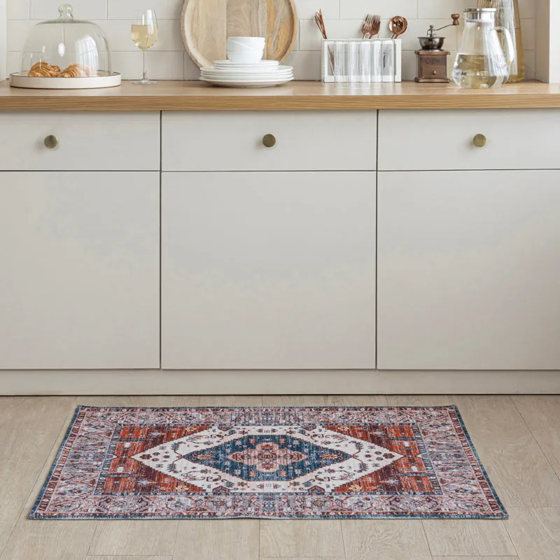 Orlena Cotton Door Mats - White & Red media 4