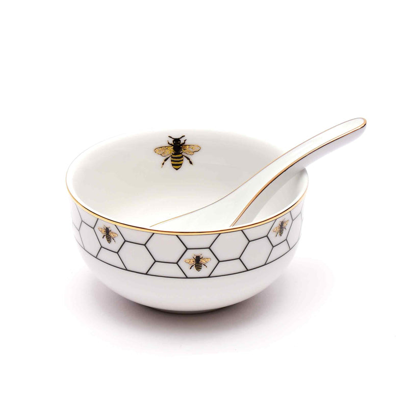 Gilded Bee 24k Gold Brushed Porcelain Dinner Set - 33 Piece Set media 11