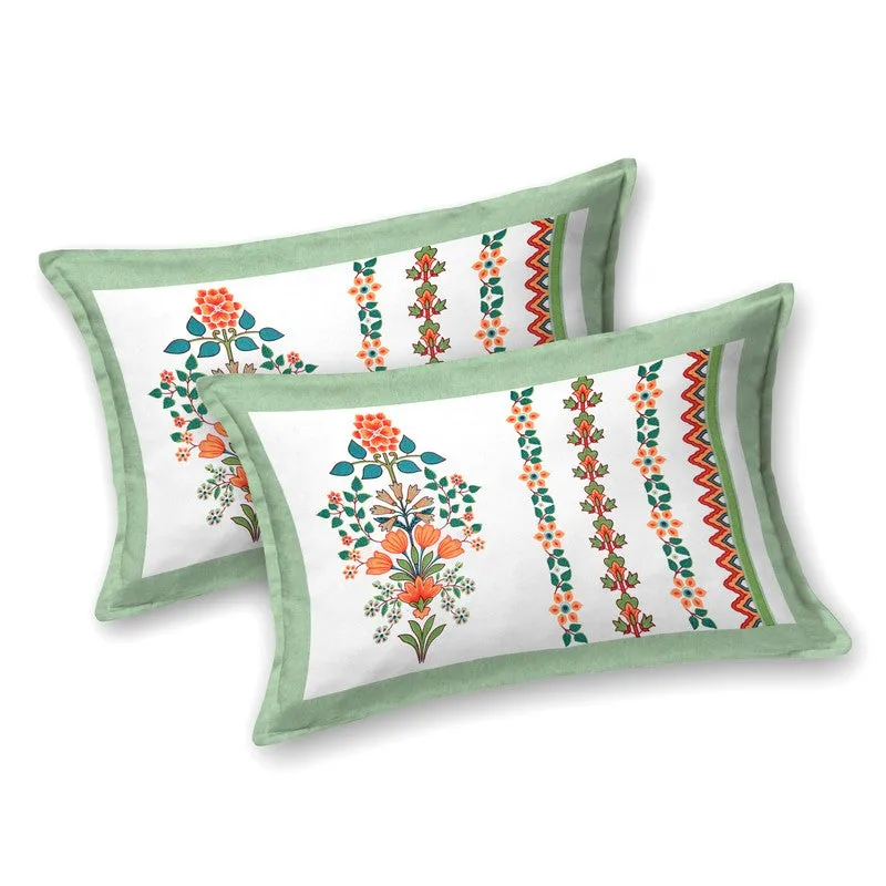 Royal Calm Cotton Bedsheet (Orange,Blue,White) - 120 TC media 3