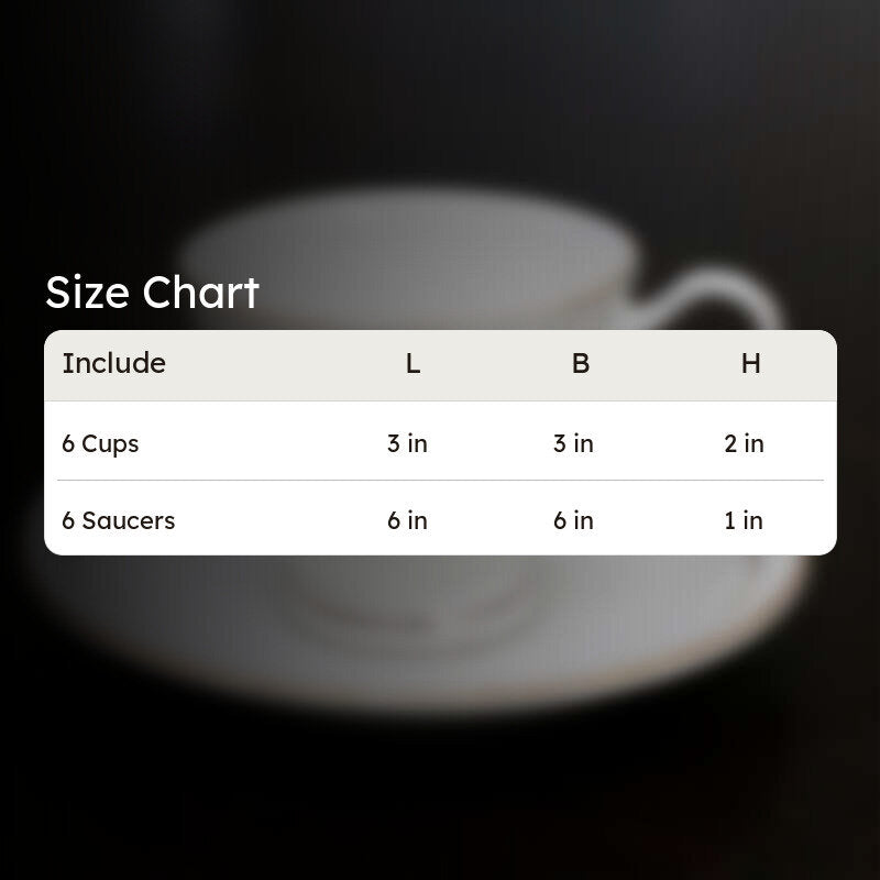 Luxury Bone China Tea Cup & Saucer Set (125 ML) 12-Piece Set media 6