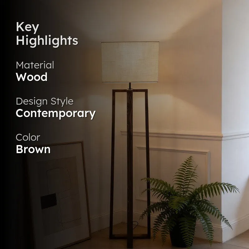 PureShade Wooden Floor Lamp - Brown media 2