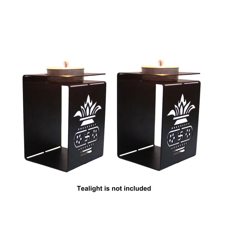 Swastika Kalash Tealight Candle Holder - Set Of Two media 3