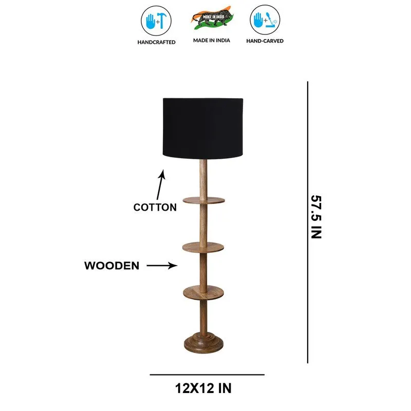 LumiCrate Tower Wooden Floor Lamp - Black media 8