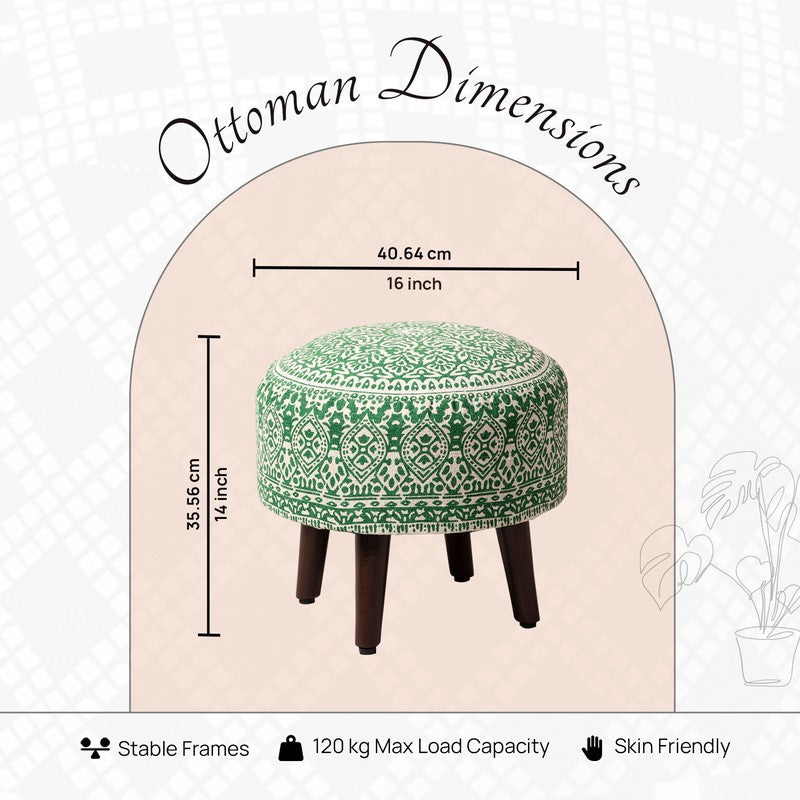 Chenova Cotton Ottoman (Green) - Set Of Two media 7