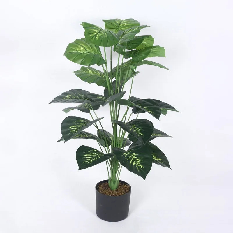 Faux Realtouch Green Dieffenbachia Tree With Black Plastic Pot - 3.3 Feet media 4