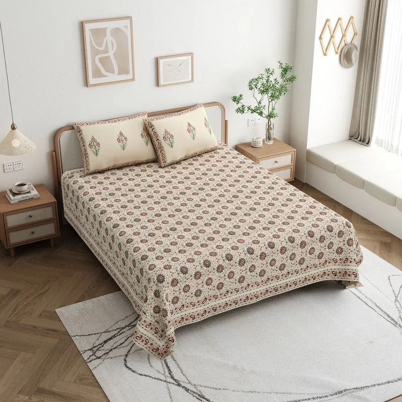 VirasatFloral Cotton Bedsheet - 200 TC media 1