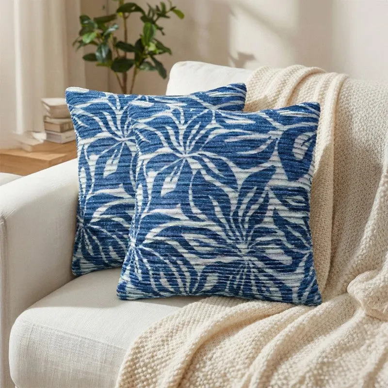 PetalReverie Cushion Cover (Blue) - Set Of Two media 1