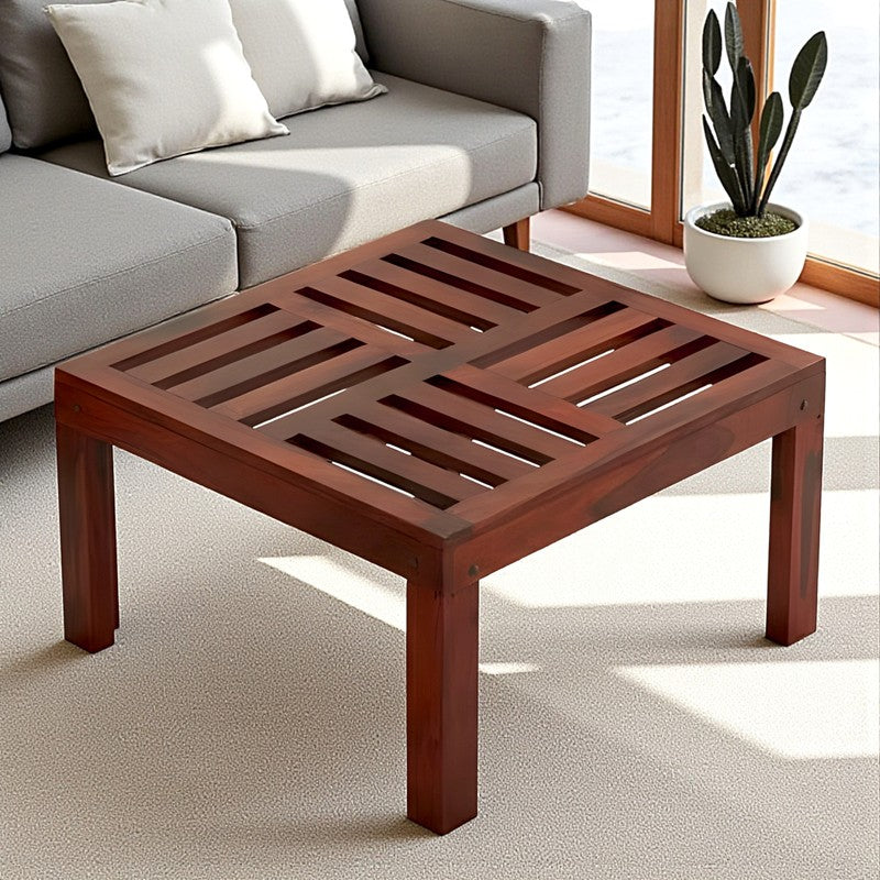 Nervon Sheesham Wooden Center Table - Rich Brown
