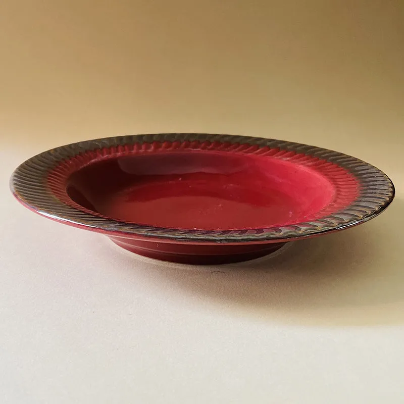 Raisel Ceramic Pasta Plate (Red) - Set Of Two media 7