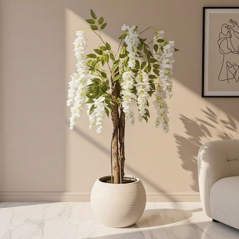 Ornamental Wisteria Artificial Plant With Black Plastic Pot