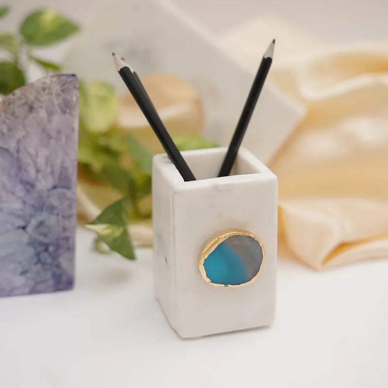 Kade Marble Agate Stationary Holder - Turquoise media 4