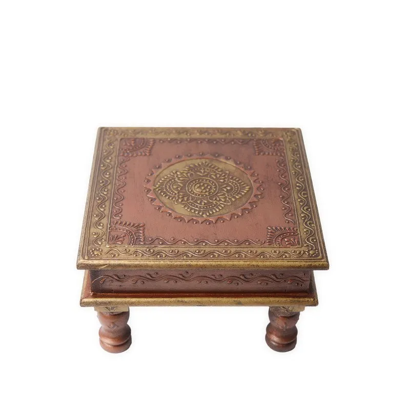 Zyvra Folk Charm Mango Wood & MDF Stool - 10 inch media 3