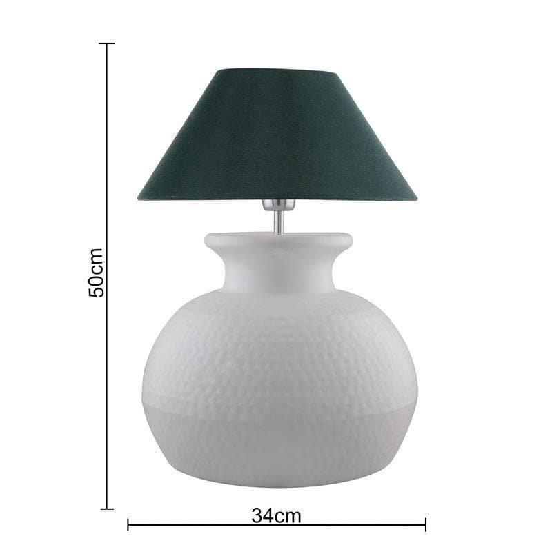 Gleam Quest Ceramic Table Lamp - White,Green media 5