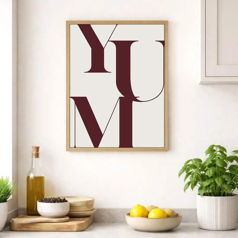 YUM Font Archival Canvas Wall Art - Brown media 4
