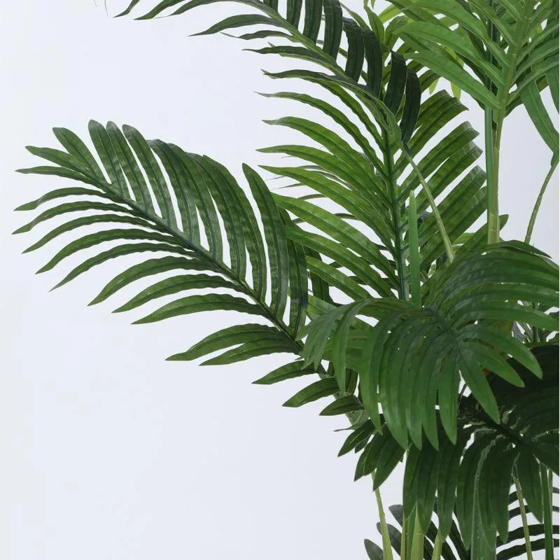 Faux Tropic Cane Palm With Black Plastic Pot - 4.27 ft media 5