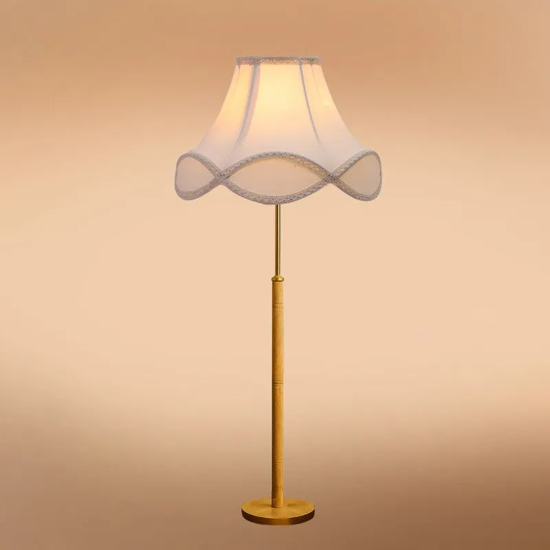 Stone Base Wooden Floor Lamp - White media 6