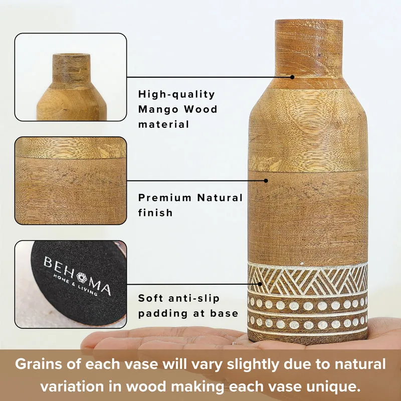 Florium Mango Wood Vase - Set Of Two media 3